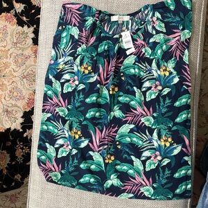 LOFT Tropical Leaf Print Skirt